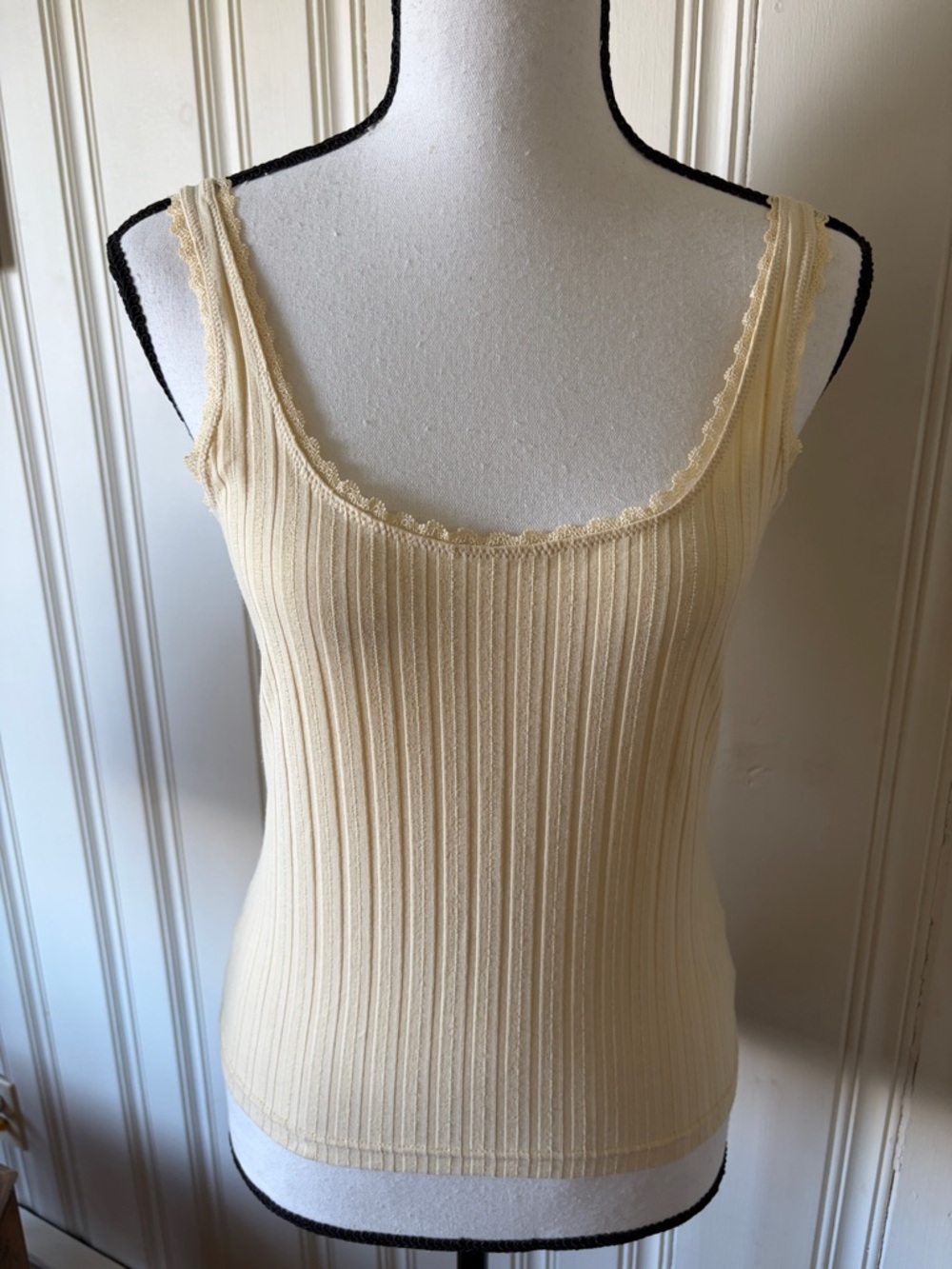 J. Crew Yellow Ribbed Scoop Neck Tank Top Size XS NWOT
